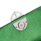 Metallic Green leather handbag with a leather AMALTEA for Dei Duchi stitched label tag, on a white background. - DEI DUCHI ( AMALTEA) 