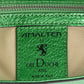 Metallic Green leather handbag with a leather AMALTEA for Dei Duchi stitched label tag, on a white background. - DEI DUCHI ( AMALTEA) 