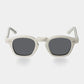 White sunglasses with dark lenses on a light gray background - Dei Duchi (TBD Eyewear)