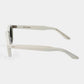 Sunglasses with white frame and dark lenses on a light gray background. - Dei Duchi (TBD Eyewear)