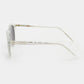 Round sunglasses with clear frame and grey lenses on a white background. - DEI DUCHI